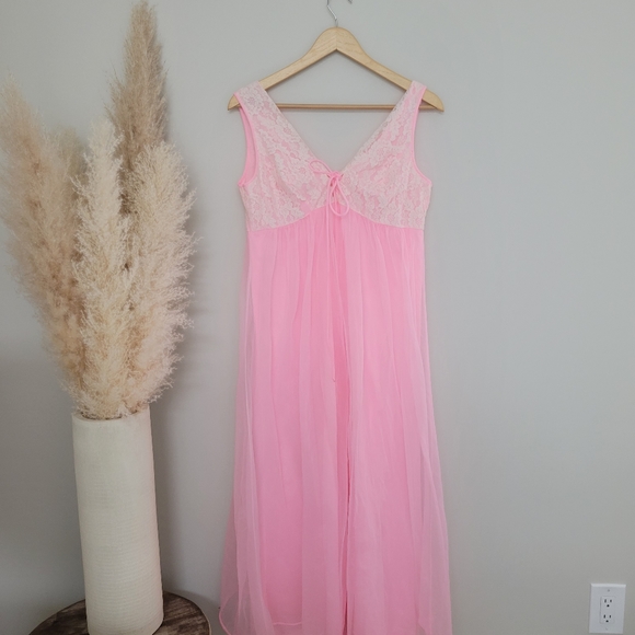 Vintage lace barbiecore ruffle baby doll nightgown lingerie - Picture 3 of 7